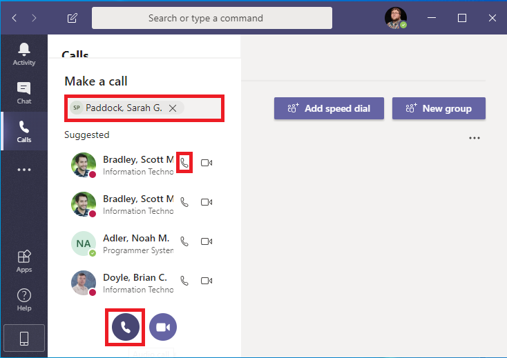 How To Call Someone In Microsoft Teams University Of Kentucky College